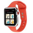 For Apple Watch 5 & 4 44mm / 3 & 2 & 1 42mm Thin Silicone Double Buckle Watch Band(Coral Red) - 1