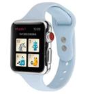 For Apple Watch 5 & 4 44mm / 3 & 2 & 1 42mm Thin Silicone Double Buckle Watch Band(Sky Blue) - 1