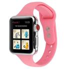 For Apple Watch 5 & 4 44mm / 3 & 2 & 1 42mm Thin Silicone Double Buckle Watch Band(Pink) - 1