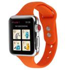 For Apple Watch 5 & 4 44mm / 3 & 2 & 1 42mm Thin Silicone Double Buckle Watch Band(Apricot Orange) - 1