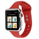 For Apple Watch Series 8&7 41mm / SE 2&6&SE&5&4 40mm / 3&2&1 38mm Thin Silicone Double Buckle Watch Band(Rose Red) - 1