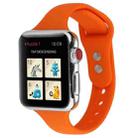 For Apple Watch Series 8&7 41mm / SE 2&6&SE&5&4 40mm / 3&2&1 38mm Thin Silicone Double Buckle Watch Band(Orange) - 1