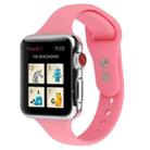 For Apple Watch Series 7 41mm / 6 & SE & 5 & 4 40mm / 3 & 2 & 1 38mm Thin Silicone Double Buckle Watch Band(Pink) - 1