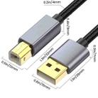 USB 2.0 A Male to B Male Square Port Printer Data Transmission Extension Cable, Length:0.3m - 2