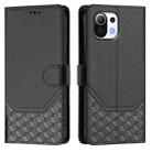 For Xiaomi Mi 11 Lite / Mi 11 Lite 5G NE Honeycomb Embossing RFID Leather Phone Case(Black) - 2