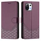 For Xiaomi Mi 11 Lite / Mi 11 Lite 5G NE Honeycomb Embossing RFID Leather Phone Case(Violet) - 2