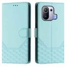 For Xiaomi Mi 11 Pro Honeycomb Embossing RFID Leather Phone Case(Mint Green) - 2