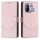 For Xiaomi Mi 11 Pro Honeycomb Embossing RFID Leather Phone Case(Pink) - 2