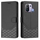 For Xiaomi Mi 11 Pro Honeycomb Embossing RFID Leather Phone Case(Black) - 2