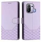 For Xiaomi Mi 11 Pro Honeycomb Embossing RFID Leather Phone Case(Light Purple) - 2