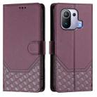 For Xiaomi Mi 11 Pro Honeycomb Embossing RFID Leather Phone Case(Violet) - 2