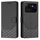 For Xiaomi Mi 11 Ultra Honeycomb Embossing RFID Leather Phone Case(Black) - 2