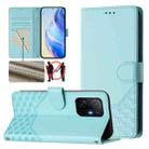 For Xiaomi 11T / 11T Pro Honeycomb Embossing RFID Leather Phone Case(Mint Green) - 1