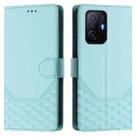 For Xiaomi 11T / 11T Pro Honeycomb Embossing RFID Leather Phone Case(Mint Green) - 2