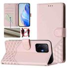 For Xiaomi 11T / 11T Pro Honeycomb Embossing RFID Leather Phone Case(Pink) - 1