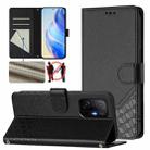 For Xiaomi 11T / 11T Pro Honeycomb Embossing RFID Leather Phone Case(Black) - 1