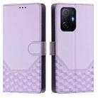 For Xiaomi 11T / 11T Pro Honeycomb Embossing RFID Leather Phone Case(Light Purple) - 2