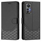 For Xiaomi 12 Lite Honeycomb Embossing RFID Leather Phone Case(Black) - 2