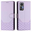 For Xiaomi 12 Lite Honeycomb Embossing RFID Leather Phone Case(Light Purple) - 2