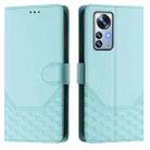 For Xiaomi 12 Pro / 12S Pro Honeycomb Embossing RFID Leather Phone Case(Mint Green) - 2