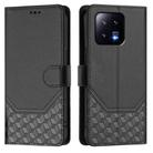 For Xiaomi 13 5G Honeycomb Embossing RFID Leather Phone Case(Black) - 2