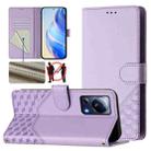 For Xiaomi 13 Lite 5G / Civi 2 Honeycomb Embossing RFID Leather Phone Case(Light Purple) - 1