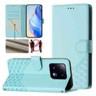 For Xiaomi 13 Pro 5G Honeycomb Embossing RFID Leather Phone Case(Mint Green) - 1