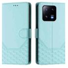 For Xiaomi 13 Pro 5G Honeycomb Embossing RFID Leather Phone Case(Mint Green) - 2