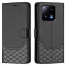 For Xiaomi 13 Pro 5G Honeycomb Embossing RFID Leather Phone Case(Black) - 2