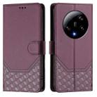 For Xiaomi 13 Ultra Honeycomb Embossing RFID Leather Phone Case(Violet) - 2