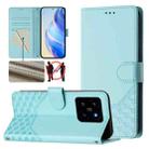 For Xiaomi 14 Honeycomb Embossing RFID Leather Phone Case(Mint Green) - 1