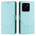 For Xiaomi 14 Honeycomb Embossing RFID Leather Phone Case(Mint Green) - 2