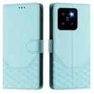 For Xiaomi 14 Pro 5G Honeycomb Embossing RFID Leather Phone Case(Mint Green) - 2