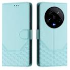 For Xiaomi 14 Ultra 5G Honeycomb Embossing RFID Leather Phone Case(Mint Green) - 2