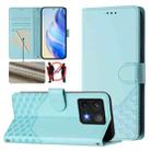 For Xiaomi 14T Pro Honeycomb Embossing RFID Leather Phone Case(Mint Green) - 1