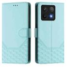 For Xiaomi 14T Pro Honeycomb Embossing RFID Leather Phone Case(Mint Green) - 2