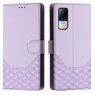 For Xiaomi Civi 1S Honeycomb Embossing RFID Leather Phone Case(Light Purple) - 2