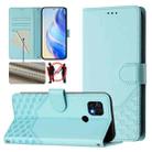 For Xiaomi Poco C40 / Redmi 10C Honeycomb Embossing RFID Leather Phone Case(Mint Green) - 1