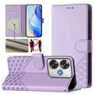 For Xiaomi Poco F6 5G Honeycomb Embossing RFID Leather Phone Case(Light Purple) - 1