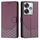 For Xiaomi Poco F6 5G Honeycomb Embossing RFID Leather Phone Case(Violet) - 2