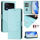 For Xiaomi Poco M4 Pro 4G Honeycomb Embossing RFID Leather Phone Case(Mint Green) - 1