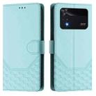 For Xiaomi Poco M4 Pro 4G Honeycomb Embossing RFID Leather Phone Case(Mint Green) - 2