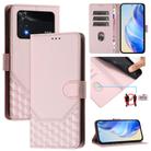 For Xiaomi Poco M4 Pro 4G Honeycomb Embossing RFID Leather Phone Case(Pink) - 1