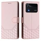 For Xiaomi Poco M4 Pro 4G Honeycomb Embossing RFID Leather Phone Case(Pink) - 2