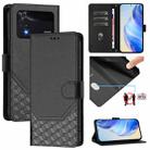 For Xiaomi Poco M4 Pro 4G Honeycomb Embossing RFID Leather Phone Case(Black) - 1