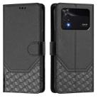 For Xiaomi Poco M4 Pro 4G Honeycomb Embossing RFID Leather Phone Case(Black) - 2