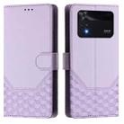 For Xiaomi Poco M4 Pro 4G Honeycomb Embossing RFID Leather Phone Case(Light Purple) - 2