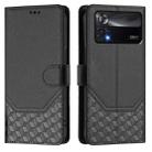 For Xiaomi Poco X4 Pro 5G Honeycomb Embossing RFID Leather Phone Case(Black) - 2