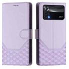 For Xiaomi Poco X4 Pro 5G Honeycomb Embossing RFID Leather Phone Case(Light Purple) - 2