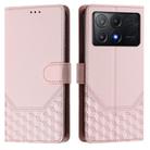 For Xiaomi Poco X6 Pro / Redmi K70E Honeycomb Embossing RFID Leather Phone Case(Pink) - 2